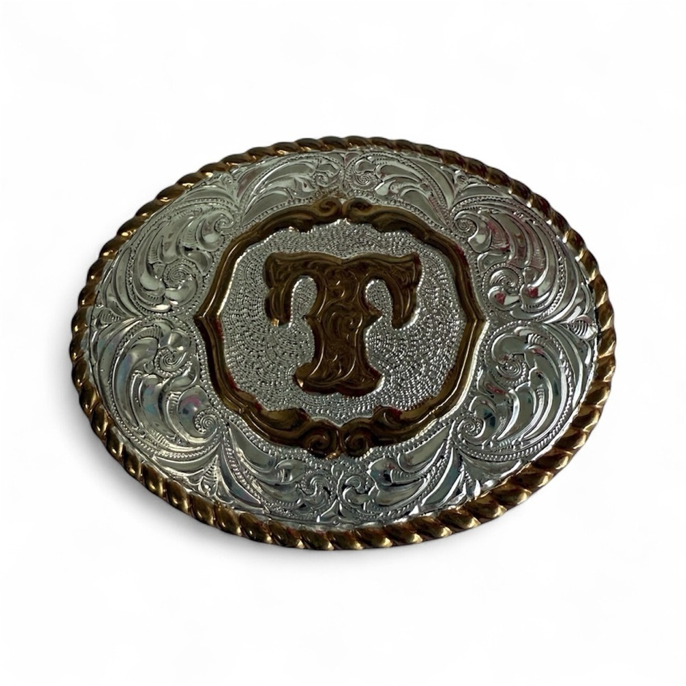 Vintage Crumrine Cowboy Belt Buckle